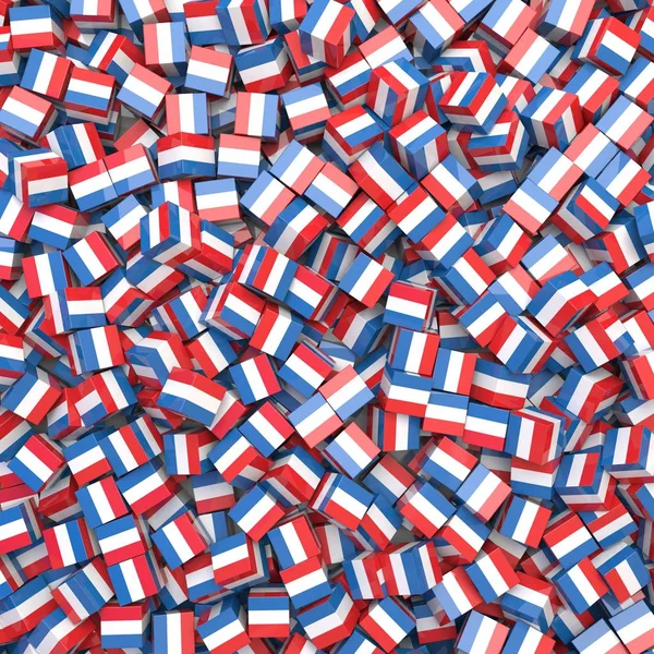 Netherlands national flag 3D blocks background. 3D illustration — 图库照片
