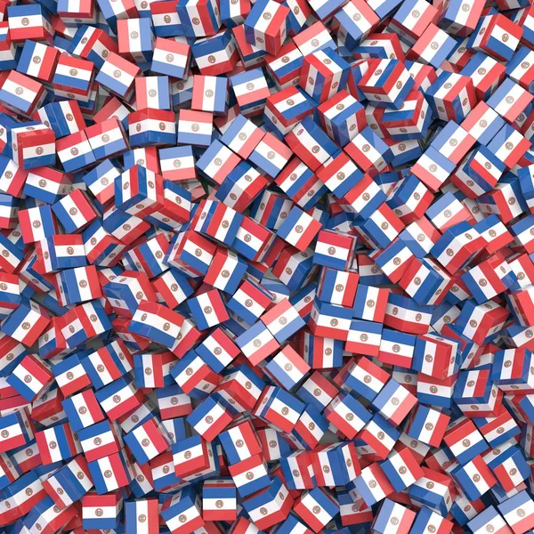 Republic of Paraguay national flag 3D blocks background. 3D illu