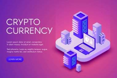 Cryptocurrency araştırma blockchain vektör çizim