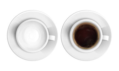 Vektör gerçekçi sıcak çikolata kahve üstten görünüm