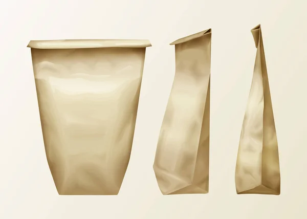 Set de bolsa de papel arrugado vectorial — Vector de stock