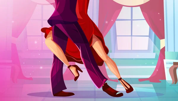 Baile de tango en ilustración vectorial de salón — Vector de stock