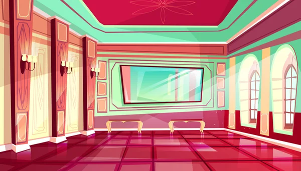 Ballroom of royal palace hall vector illustration — Stock Vector