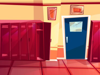 Soyunma odasında spor vektör karikatür çizim