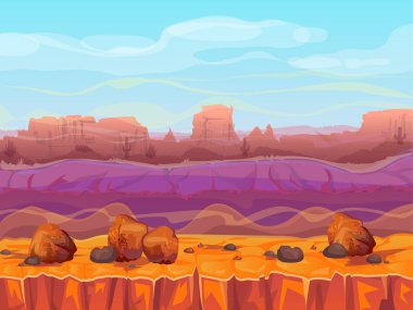 Desert canyon manzara vektör çizim