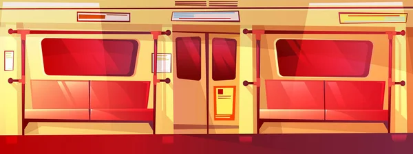 Интерьер поезда метро с бесшовной векторной иллюстрацией — стоковый вектор