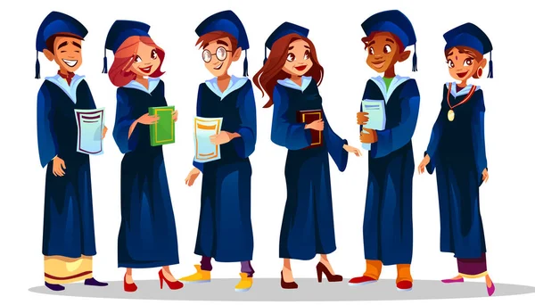 College university graduates vector illustration — Stock Vector