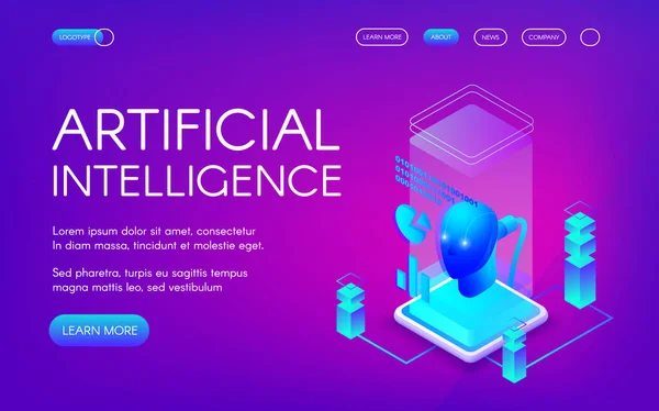 Artificial intelligence vector illustration — Stock Vector