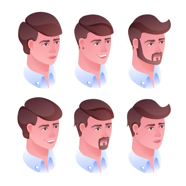 Homem cabeça penteado vetor ilustração — Vetor de Stock