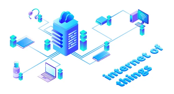 Internet oder Dinge Technologie Vektor Illustration — Stockvektor