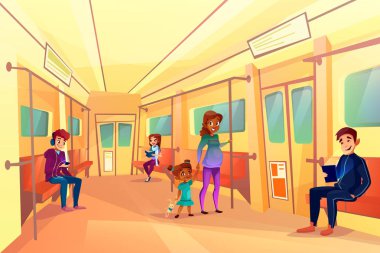 Vektör çizim kişi metro Metro Tren