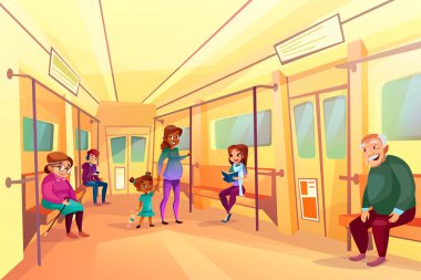 Vektör çizim kişi metro Metro Tren