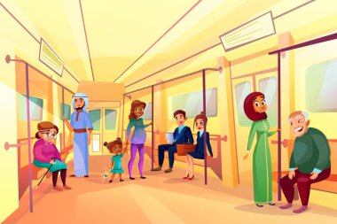 Vektör çizim kişi metro Metro Tren