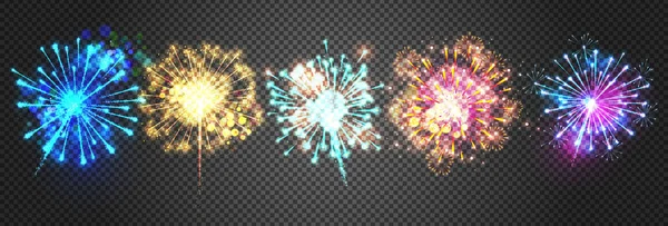 Fogos de artifício faíscas ilustração vetorial — Vetor de Stock