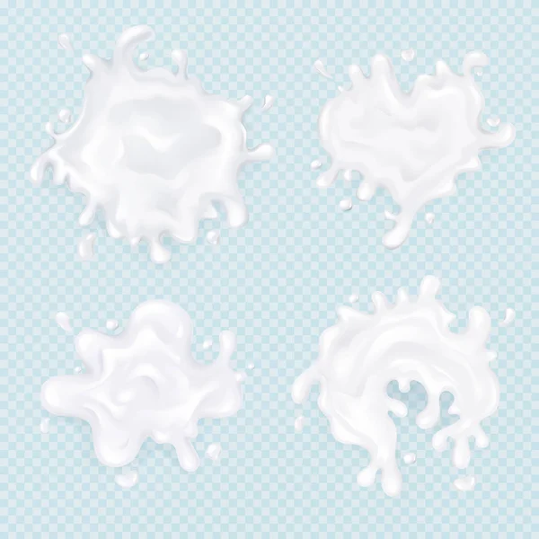 Milk splash blots 3D vector illustration — Stock Vector