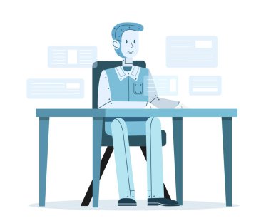 Yapay zeka iş vektör çizim