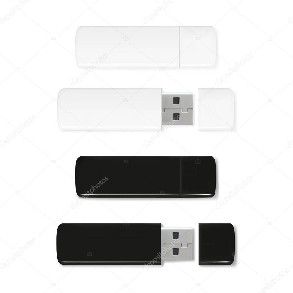 USB flash drive of plastic vector illustration