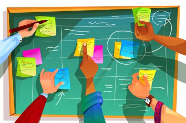 Kanban kurulu çevik scrum vektör çizim için