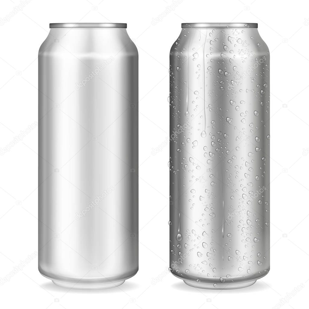 Metal can container 3D vector illustration