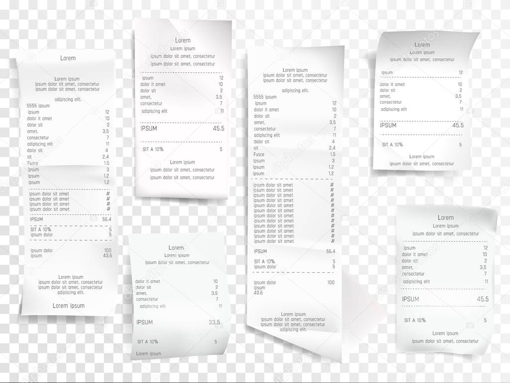 Receipts or payment checks vector illustration