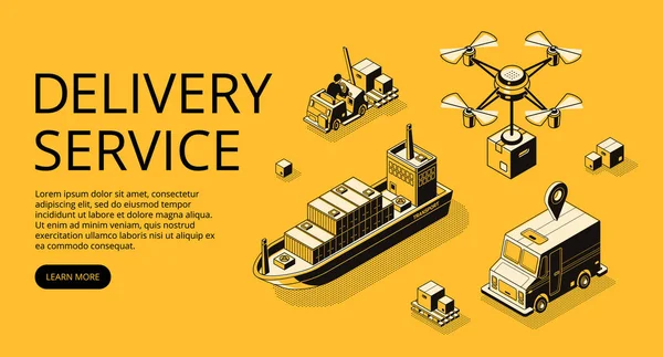 Service de livraison illustration vectorielle de transport — Image vectorielle