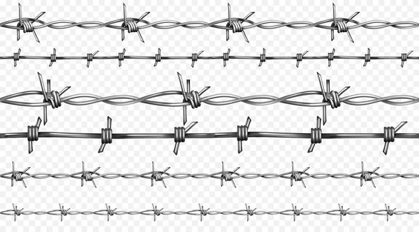 有刺鉄線の現実的なシームレスなベクトル図 — ストックベクタ