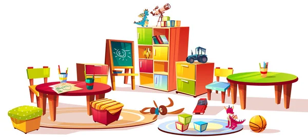 Jardim de infância mobília interior vetor ilustração — Vetor de Stock