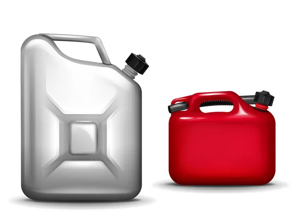 Gasoline canister realistic 3D vector illustration — Stock Vector