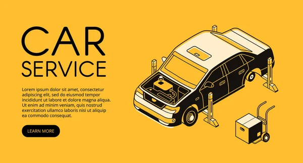 Service de réparation de voiture illustration vectorielle station — Image vectorielle