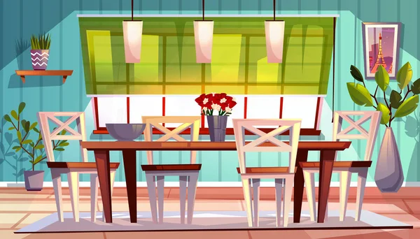 Comedor interior vector ilustración — Vector de stock