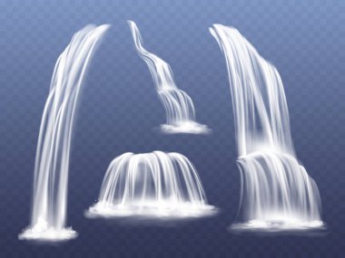 Şelale su akışı cascade vektör çizim