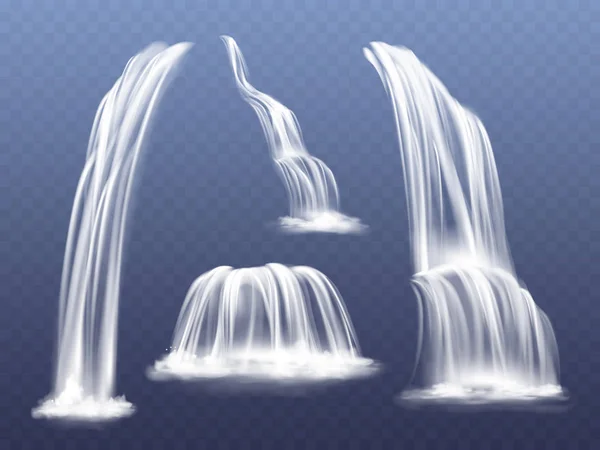 Waterval water stroom trapsgewijs vectorillustratie — Stockvector