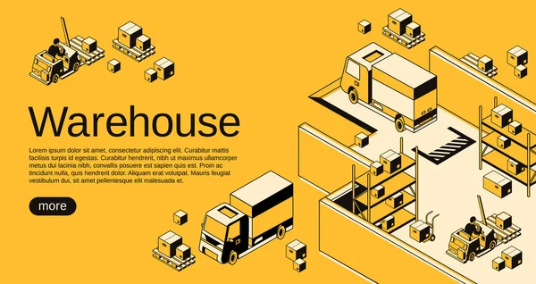 Illustration vectorielle logistique d'entrepôt demi-teinte — Image vectorielle