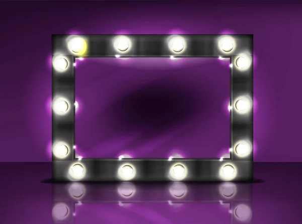Μακιγιάζ καθρέφτη με λαμπτήρες εικονογράφηση διάνυσμα — Διανυσματικό Αρχείο