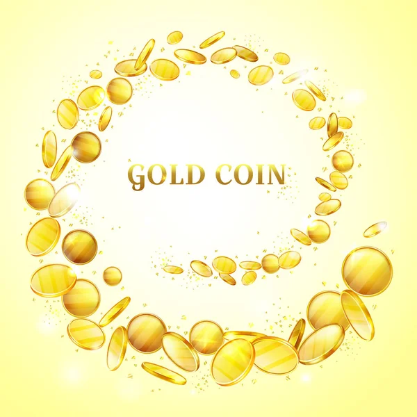 Gold coins money splatter vector background