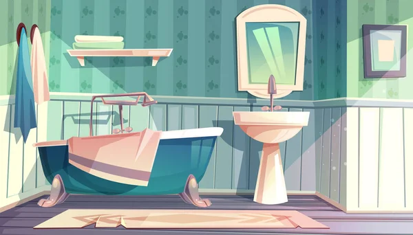 Salle de bain vecteur provence style vintage intérieur — Image vectorielle