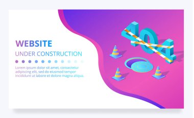 404 hatası web sitesi vektör inşaat sayfa altında