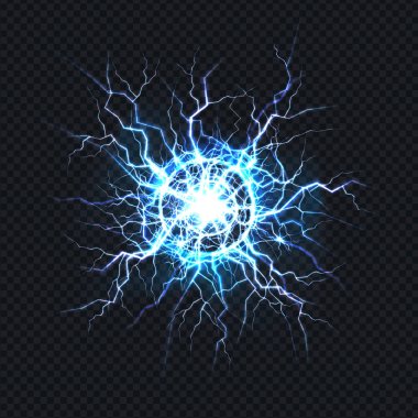 Elektrik patlaması, top yıldırım gerçekçi vektör