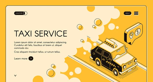 Service de taxi commande page web modèle vectoriel — Image vectorielle