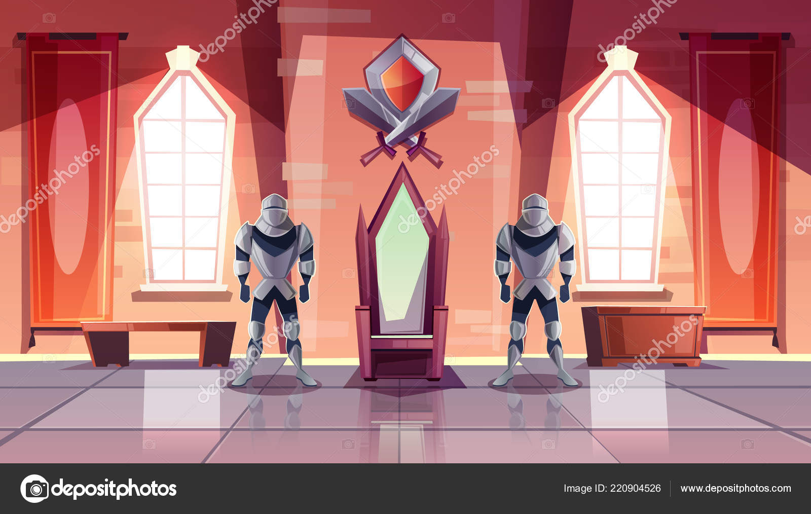 皇家宝座在城堡或博物馆动画片向量图库矢量图©vectorpouch 220904526, image size:1600x1014