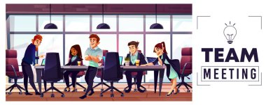 Şirket iş ekibi Office vektörde çalışıyor