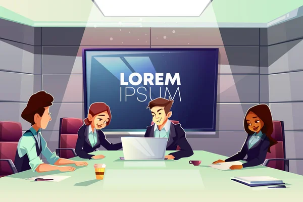 Business team meeting in conference room vector — Stock Vector