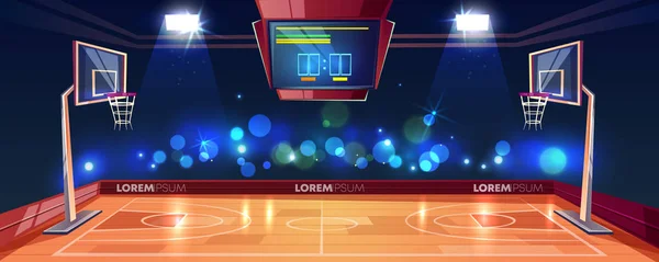 Juego de fin de semana por la noche en el vector estadio de baloncesto — Vector de stock