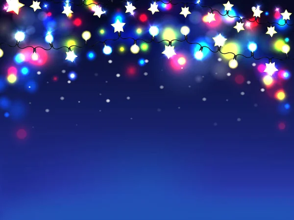 Guirlande de vacances multicolore vecteur réaliste — Image vectorielle