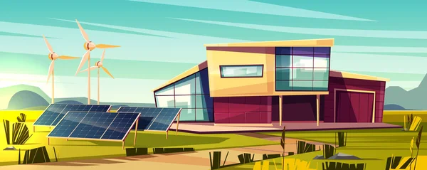 Energia rinnovabile per la casa concetto di vettore cartone animato — Vettoriale Stock