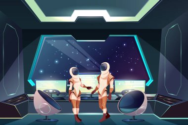 Astronotlar uzay uzay vektör üzerinde