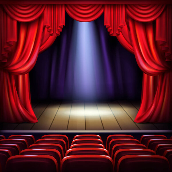 Empty concert hall stage realistic vector