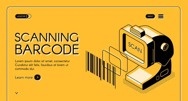 Barcode scanning service website vector sjabloon — Stockvector