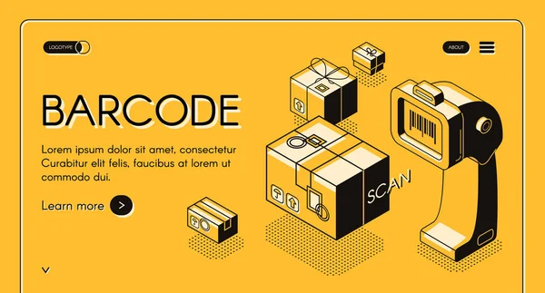 Barcode-Scan-Service Website Vektor-Vorlage — Stockvektor