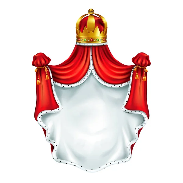 Modelo de vetor realista emblema heráldico medieval — Vetor de Stock